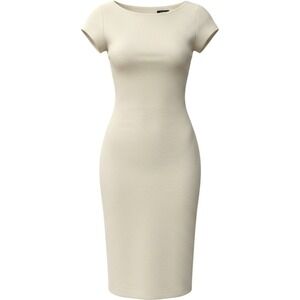 Alice + Olivia Employed‎ Cream White Cap Sleeve Sheath Dress Size 2